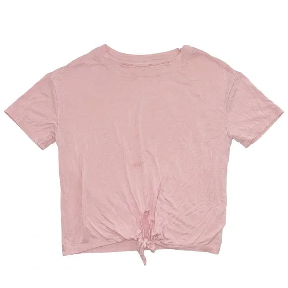 Old Navy girls pink tee with tie accent