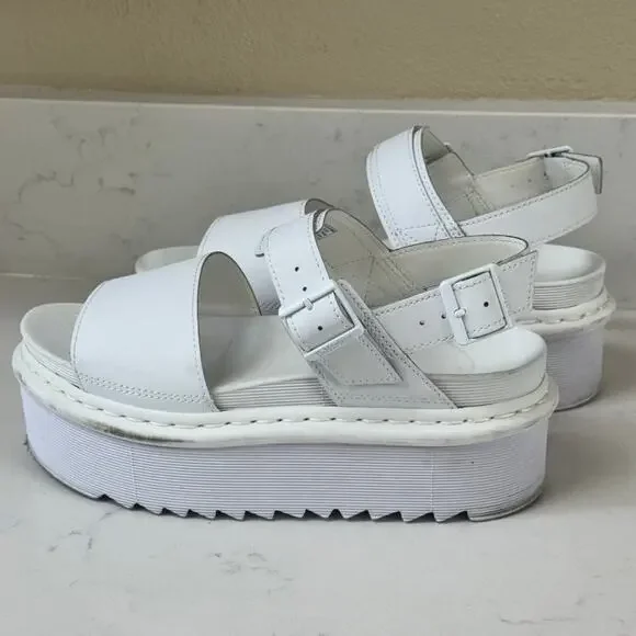 Dr. Martens White Voss Quad Mono Sandals Size 9 - gently used