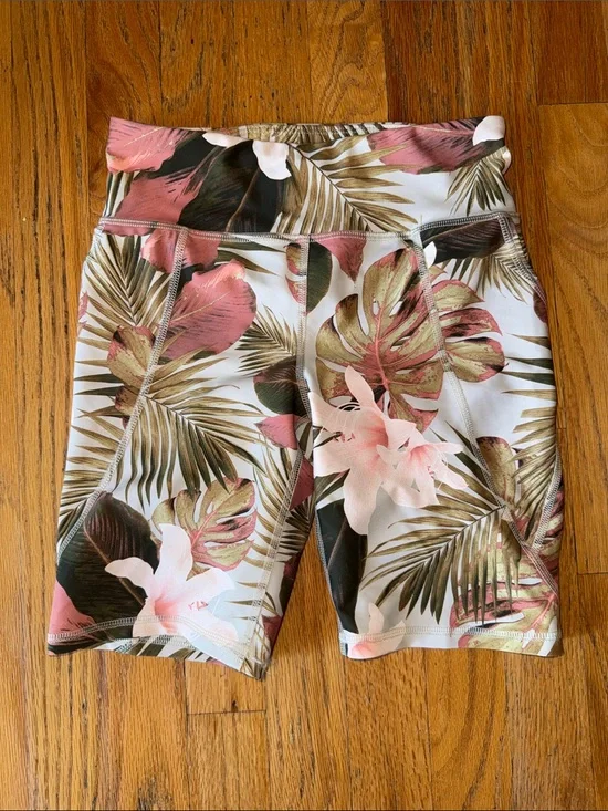 Floral High-Rise Biker Shorts