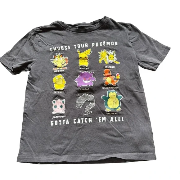 Pokemon Choose Your Pokemon Graphic T Shirt Old Navy Gray Youth Large 10 12