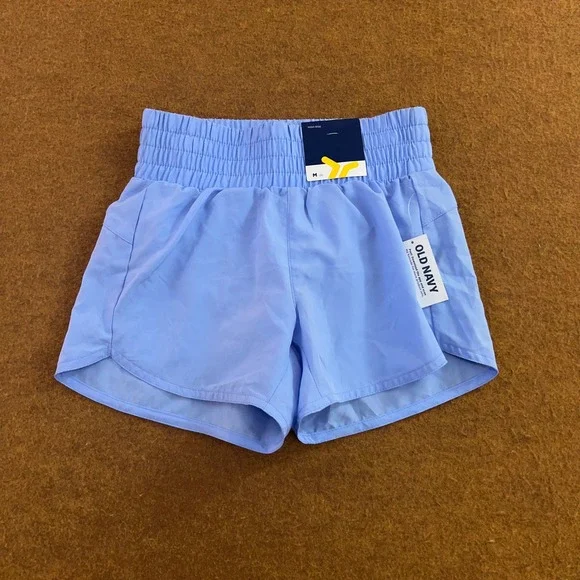 Old Navy Girls Medium 8 Blue Go-Dry High-Rise Active Running Shorts NWT