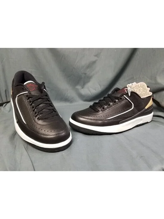 Jordan 2 Retro Low Black Metallic Gold DX4401 001 Women's Size 8 NEW NO BOX!