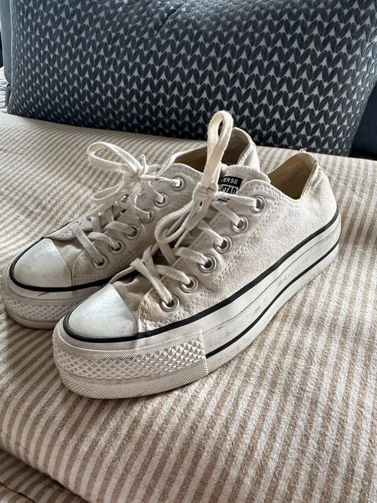 Converse Low Top Platform Sneakers - Off-White