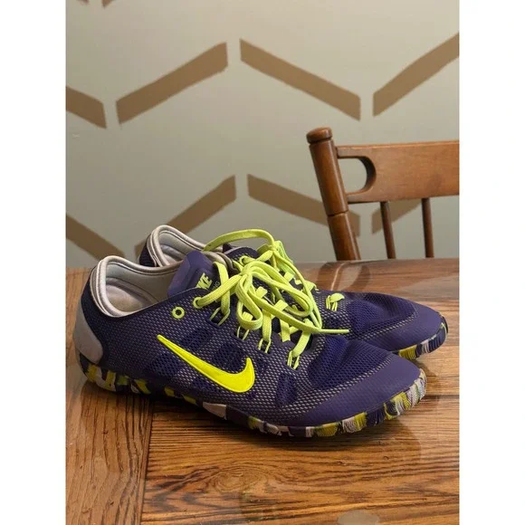 Nike Free TR Connect 2 Training Shoes Women 7.5 Purple Volt Green 599269-500