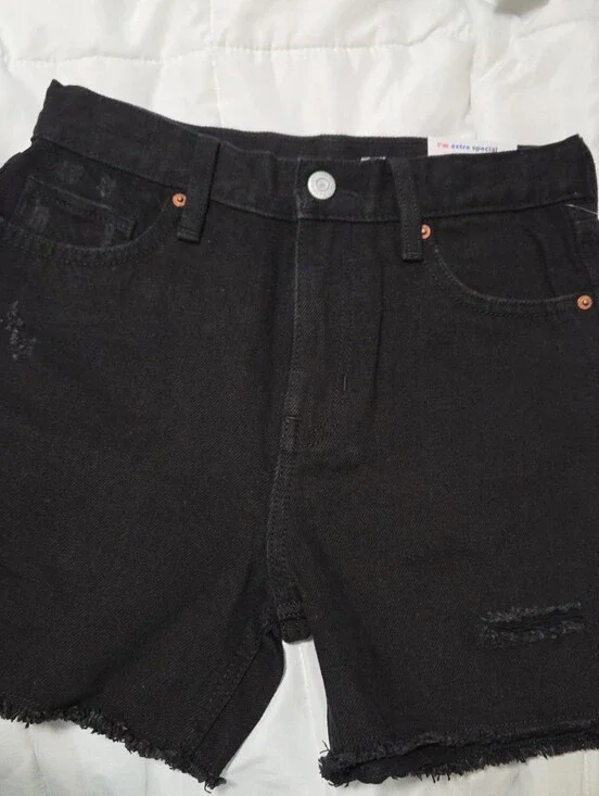 Old Navy Black Relaxed Denim Shorts