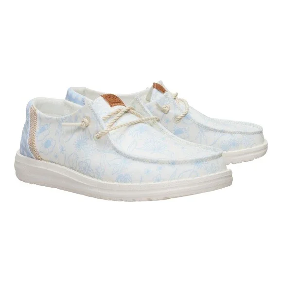 Hey Dude Wendy 45430-4ZR Women's Skyway Blue Garden Floral Slip-On Shoes SHOP535