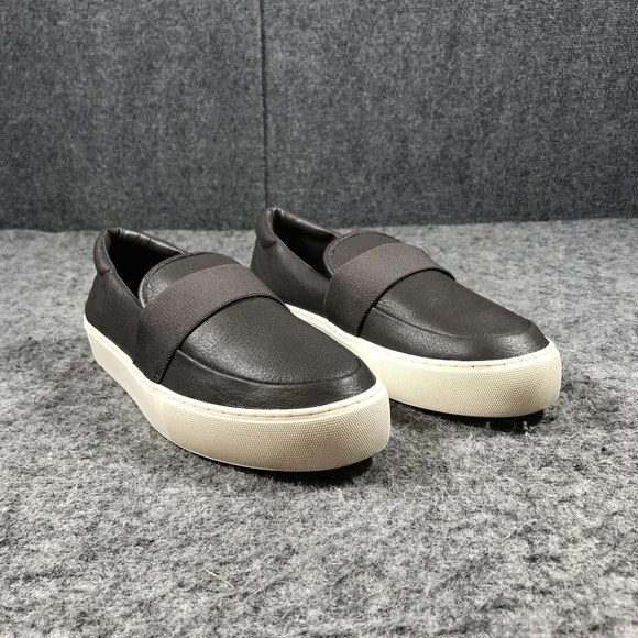 UGG Shoes Womens 12 Gray Leather Slip‎ On Low Top Sneakers Casual 1112415