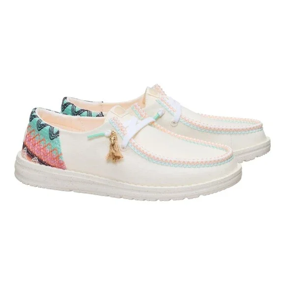 Hey Dude Wendy Funk Beach Woven 45220-0NI Women's 7 M Bone Slip-On Shoes SHOP537