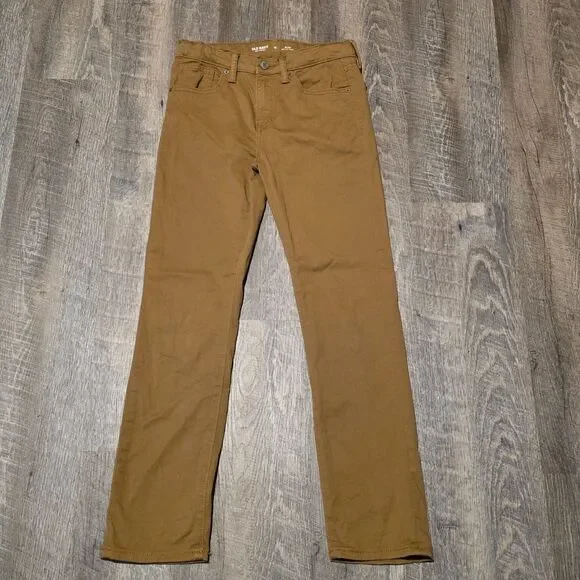 Old Navy Stretch 360 Kids Coyote Brown Khakis Slim Size 12 Casual Pants