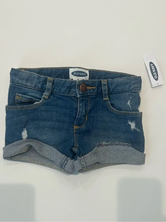 NWT Old Navy Dark Blue Girls' Rolled Cuff Denim Shorts