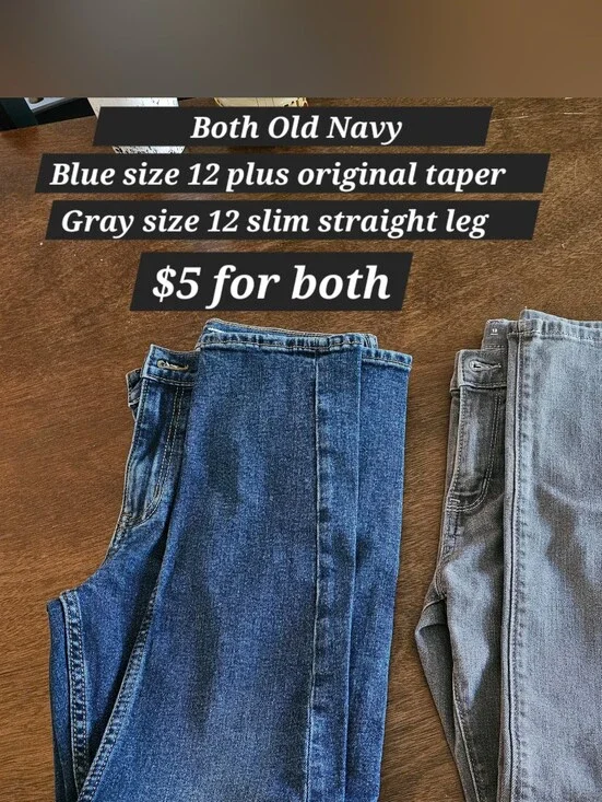 Old Navy Size 12 Plus/Husky Boys Blue and Gray Denim Jeans Set