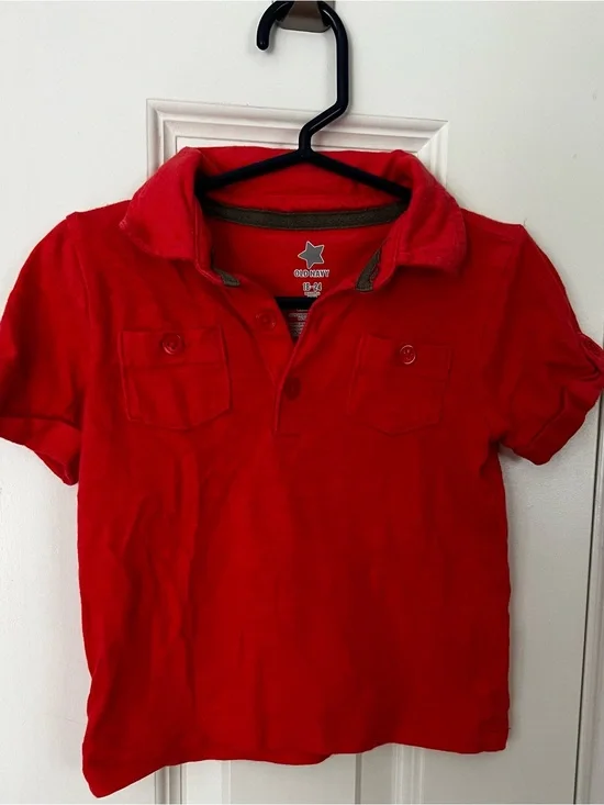 Old Navy Red Short Sleeve Polo with Chest Pockets