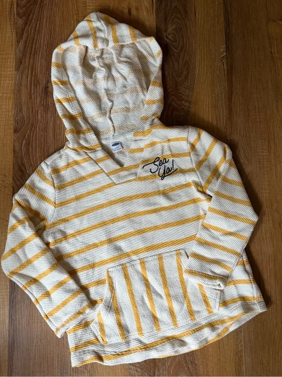 Old Navy Kids Yellow & White Striped beach Baja/cover up Top