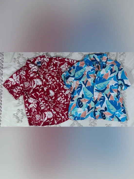 Floral Button-Up Shirt + Tropical Shirt