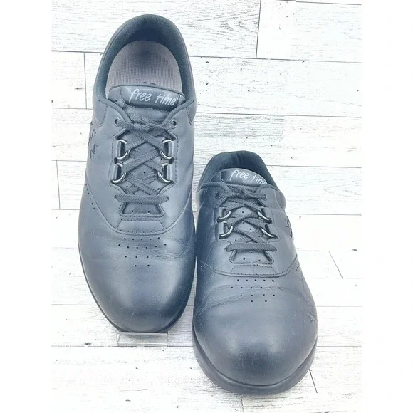 SAS Free Time Women Sz 8.5W Black Leather Walking Shoes Sneakers Made‎ in USA