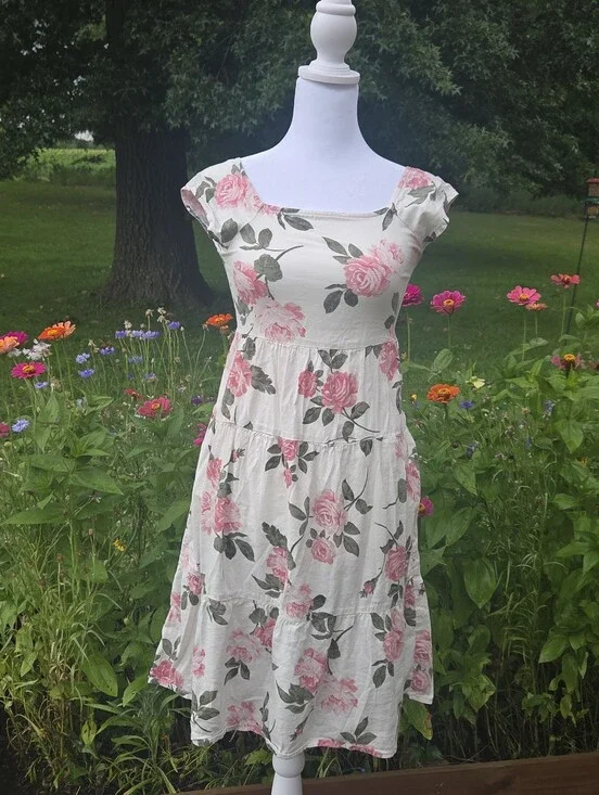Girls Old Navy Woven Short Sleeve Maxi All-Day Dress M (8)