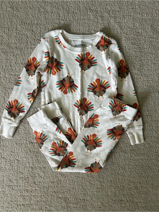 Old Navy toddler turkey Thanksgiving pajamas set 2T
