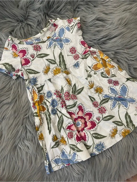 Old Navy Floral Baby Girl Dress 12-18M Cotton Short Sleeve Item #2772