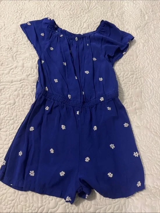 Old Navy Royal Blue Floral Short Sleeve Romper