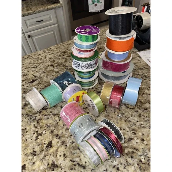 Ribbon‎ Bundle 27+ Rolls, Mesh New Crafting, Wreath Making Gifts  Variety 5536