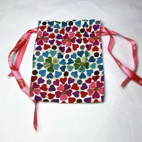 Brighton Gift Bag‎ small cloth Pouch with HEARTS Jewelry Valentines Day Cute