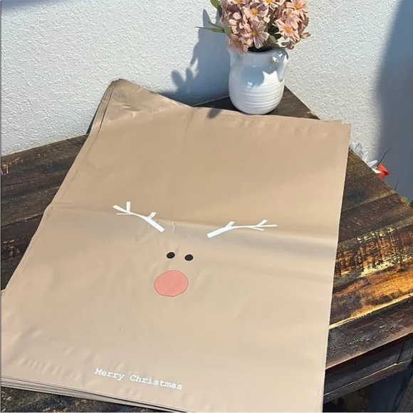 Poly Mailers ReindeerMerry  Christmas Shipping Supplies Qty 10  14.5 X 19