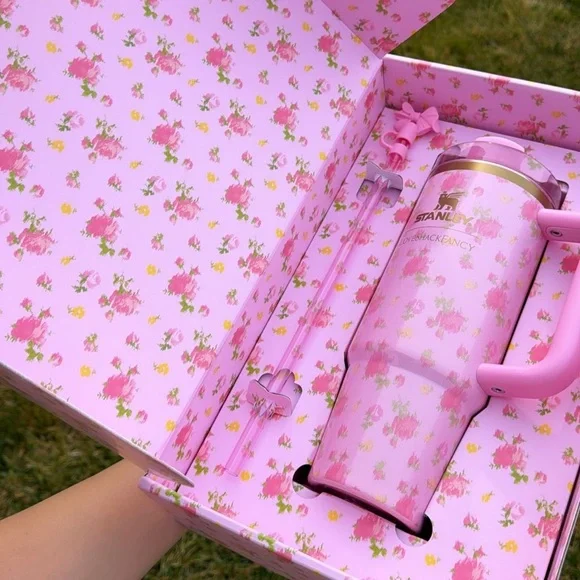 Stanley Pink Floral Insulated Tumbler Gift Set