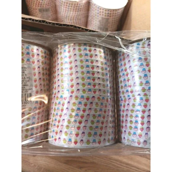 Cupcake Printed Curling Ribbon Lot Of 12 Rolls New