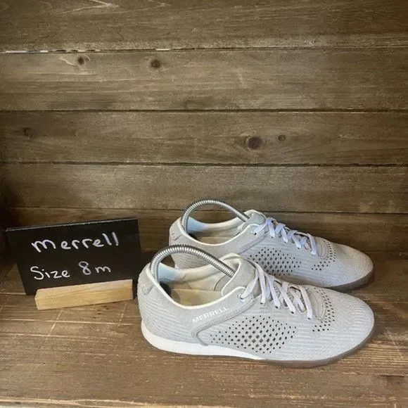 Womens Merrell High Rise Gray Suede Casual Comfort‎ Shoes Sneakers Size 8 M GUC