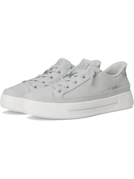 Women's Light Grey Tennis Shoes Classic Pull On Low Top Athletic Running Sneaker