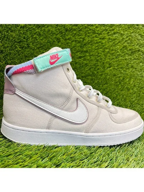 Nike Vandal High Supreme Girls Size 6Y Beige White Pink Athletic Shoes Sneakers