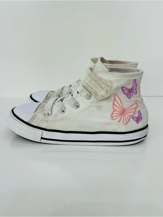Converse Girls All Star Butterfly High-Top Canvas Sneakers Pink Purple, size 10C