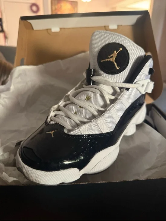 Jordan Kids' Sneakers in White, Black and Gold