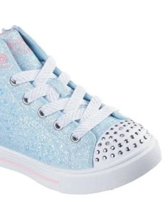 SKECHERS Little Girls' Twinkle Toes Friendship Bracelet High Top Sneaker