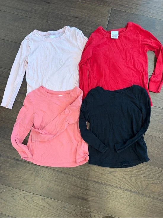 Old Navy / Hanna Andersson Girls Long-Sleeve Tops Set of 4 - C11-287