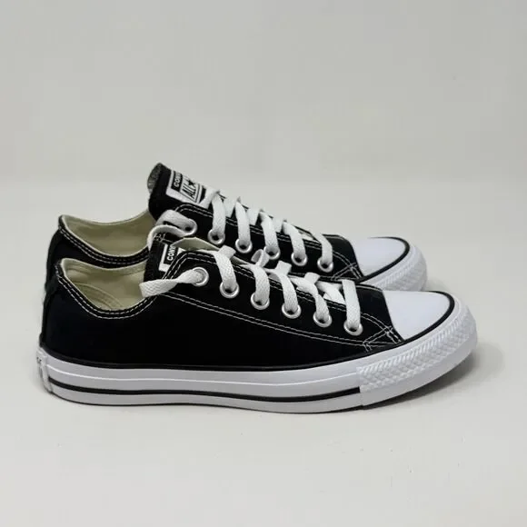 Converse All Star Sneakers Womens 7 Black Canvas Low Top Preppy Grunge Shoes