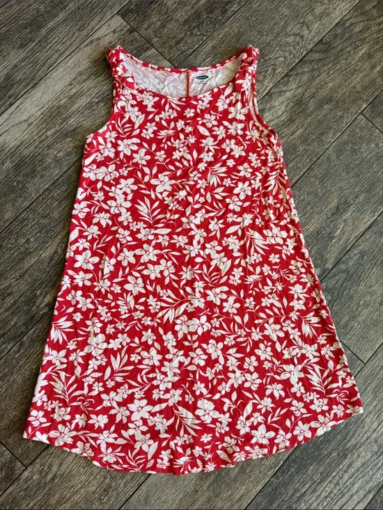 Children's Red Floral A-Line Dress