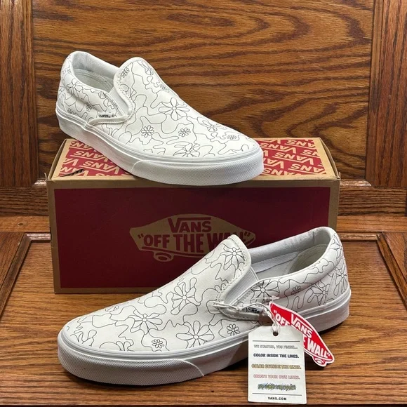 Vans Classic Slip On U Paint Camo‎ Daisy Shoes Size Men 12 Womens 13.5 Brand new