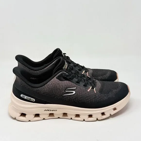 Skechers Slip Ins Glide Step Pro Shoes Womens 7.5 Black Rose Gold Handsfree
