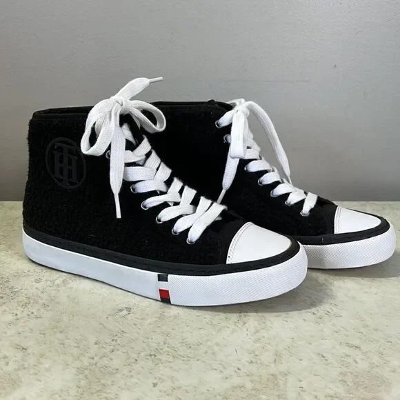Tommy Hilfiger Faux Fur High Tops Size 6 NWOT