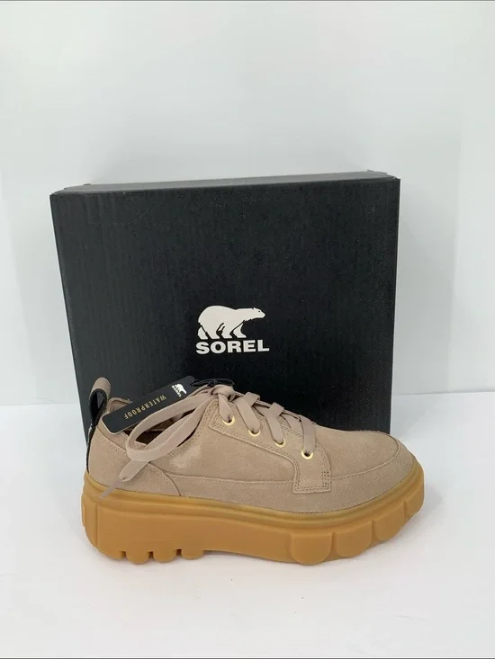 Sorel Caribou X sneaker tan suede leather Waterproof chunky platform new 9.5