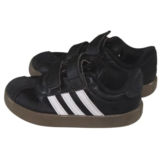 Adidas Kids Black and White VL Court 3.0  Sneakers Shoe Unisex Size 9K