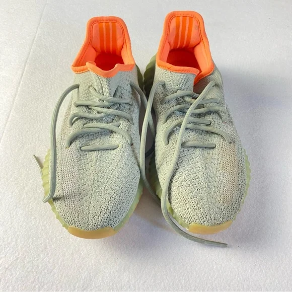 Adidas Yeezy Big Kids' Gray and Orange Sneakers Size 5.5 Lace up