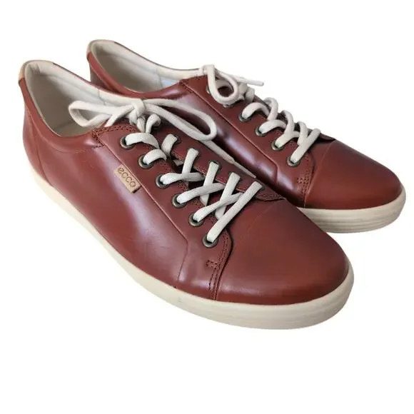 ECCO Soft Sneaker Women's Shoes US 10-10.5 Leather Lace Up Casual‎ Cognac NWOT