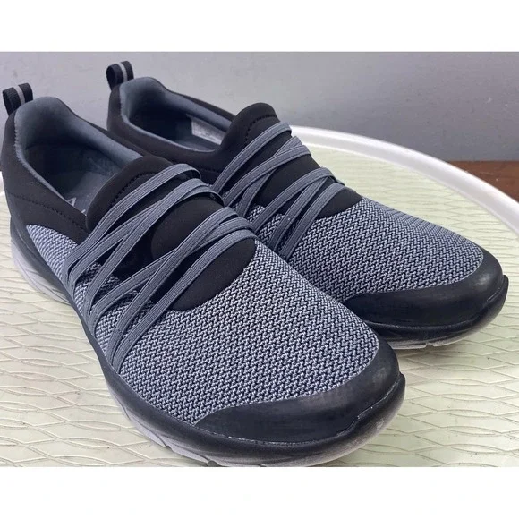 Vionic Women's JADEN Sneakers Arch Support SLIP‎ ON Shoes Black&Gray EUC SZ. 10