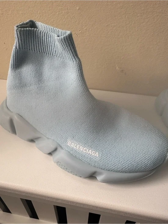Balenciaga Pale Blue Knit Sock Sneaker