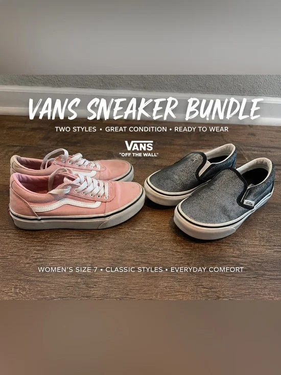 Vans girls bundle of 2 pairs of sneakers‎ size 3.5 & 4