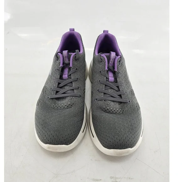 Skechers GoWalk Arch Fit Iconic Shoes Womens 11 Gray Purple Sneakers -Excellent