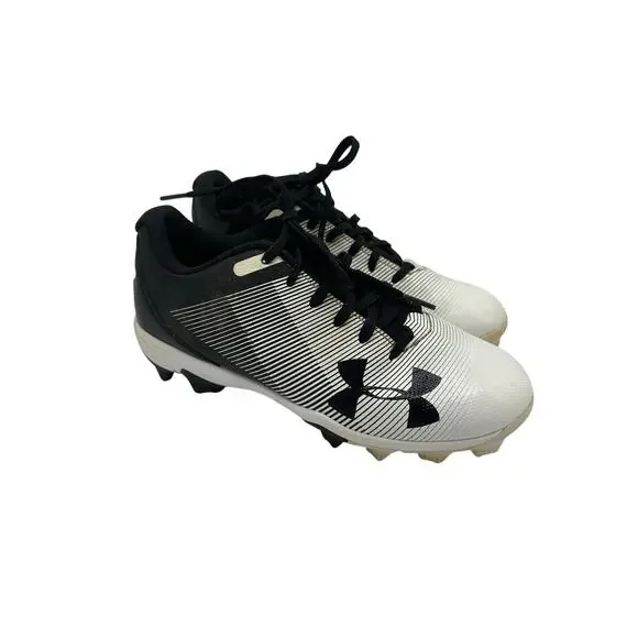 Under Armour Leadoff Low RM JR Baseball Cleat, 1297316-011, White/Black Size 3Y