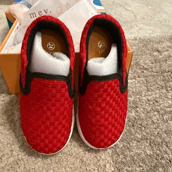 Bernie Mev Verona K Kids Red Woven Elastic Slip On Sneakers Size EU 24 Toddler 8